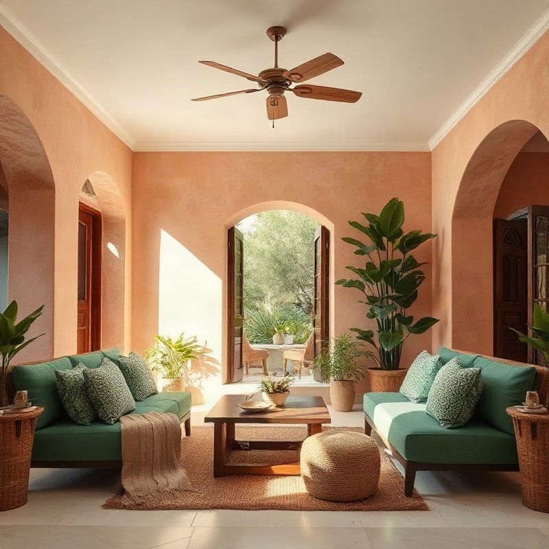 Light-filled coral-stone Malindi interior with tropical accents